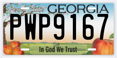 GA license plate PWP9167