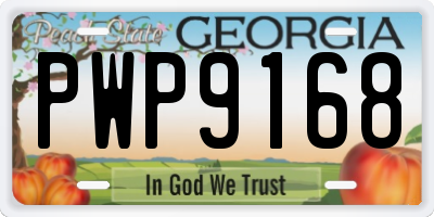 GA license plate PWP9168