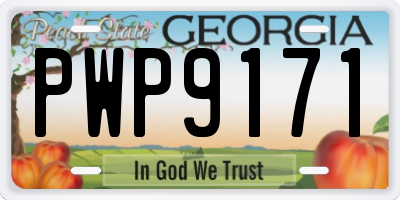 GA license plate PWP9171