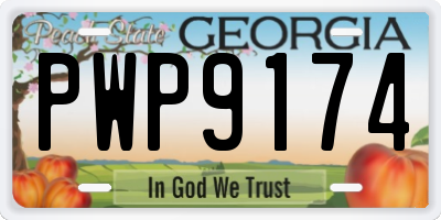 GA license plate PWP9174