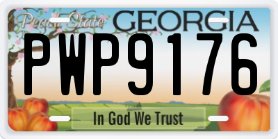 GA license plate PWP9176