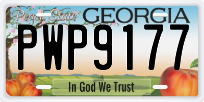 GA license plate PWP9177