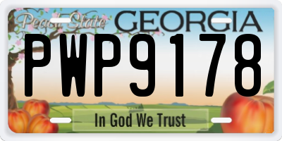 GA license plate PWP9178
