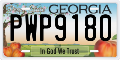 GA license plate PWP9180