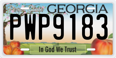 GA license plate PWP9183