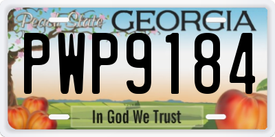 GA license plate PWP9184