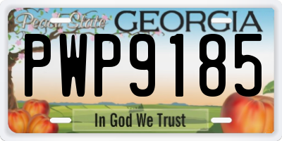 GA license plate PWP9185