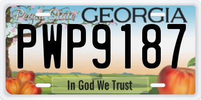 GA license plate PWP9187