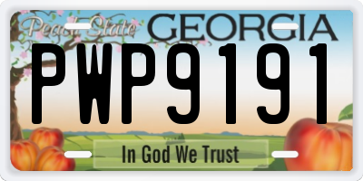 GA license plate PWP9191
