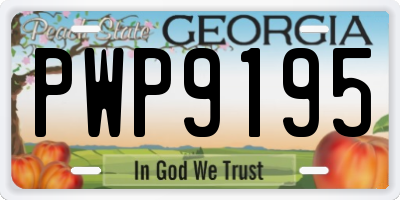 GA license plate PWP9195