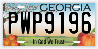 GA license plate PWP9196