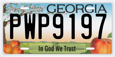 GA license plate PWP9197