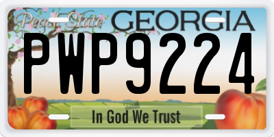 GA license plate PWP9224