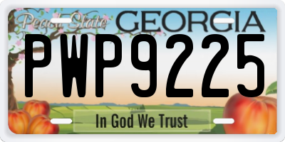 GA license plate PWP9225