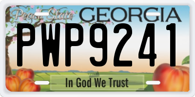 GA license plate PWP9241