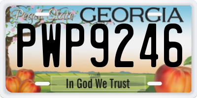 GA license plate PWP9246