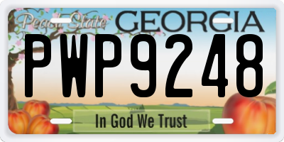 GA license plate PWP9248