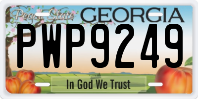 GA license plate PWP9249