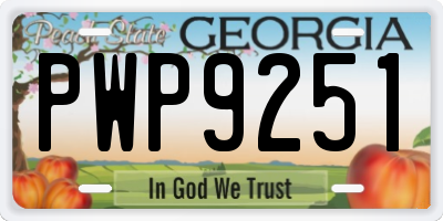 GA license plate PWP9251
