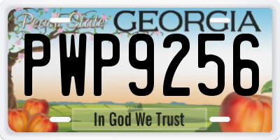 GA license plate PWP9256