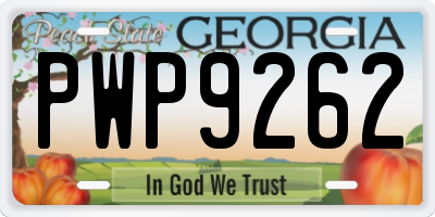 GA license plate PWP9262