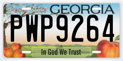 GA license plate PWP9264