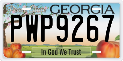 GA license plate PWP9267