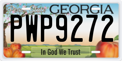 GA license plate PWP9272