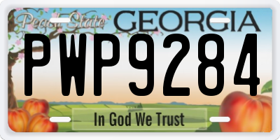 GA license plate PWP9284