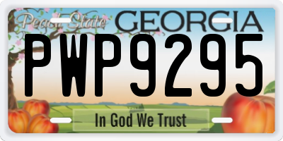 GA license plate PWP9295