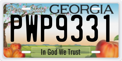 GA license plate PWP9331