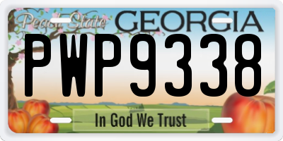 GA license plate PWP9338