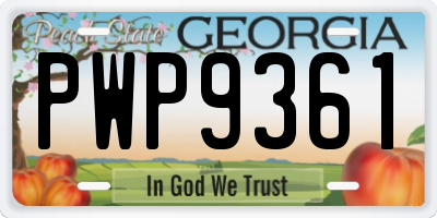 GA license plate PWP9361