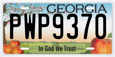 GA license plate PWP9370