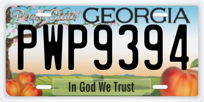 GA license plate PWP9394