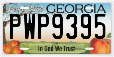 GA license plate PWP9395