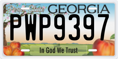 GA license plate PWP9397