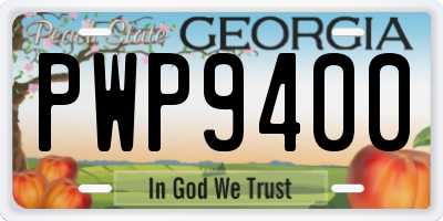GA license plate PWP9400