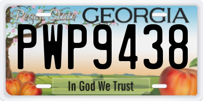 GA license plate PWP9438