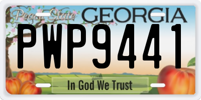 GA license plate PWP9441