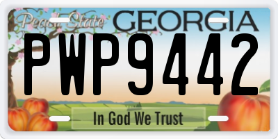 GA license plate PWP9442