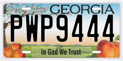 GA license plate PWP9444