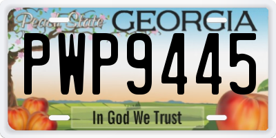 GA license plate PWP9445