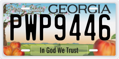 GA license plate PWP9446