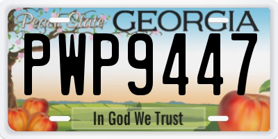GA license plate PWP9447