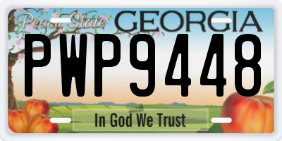 GA license plate PWP9448