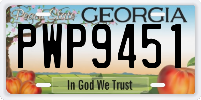 GA license plate PWP9451