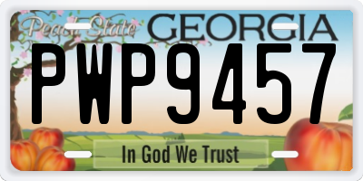 GA license plate PWP9457