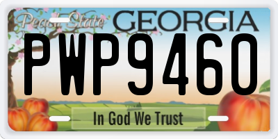 GA license plate PWP9460