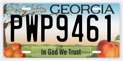 GA license plate PWP9461